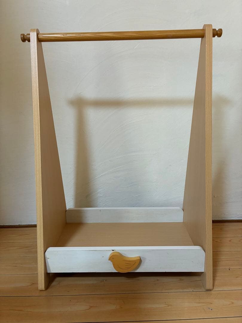 白井産業 子供用 木製ハンガーラック 引き出し付き LAK-8555