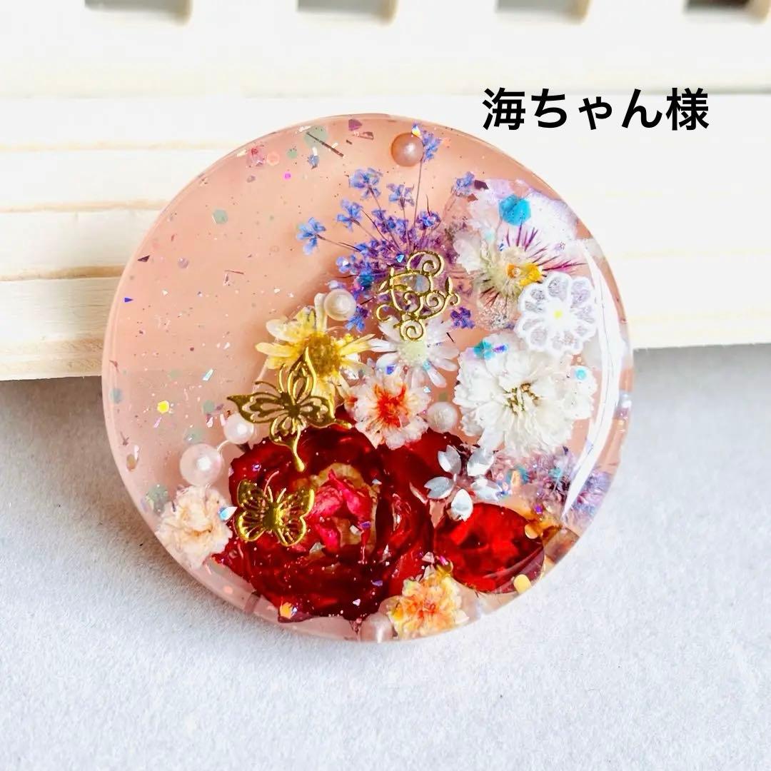 No.3102★ハンドメイド★ドライフラワー♡フラワーレジンポニーフック