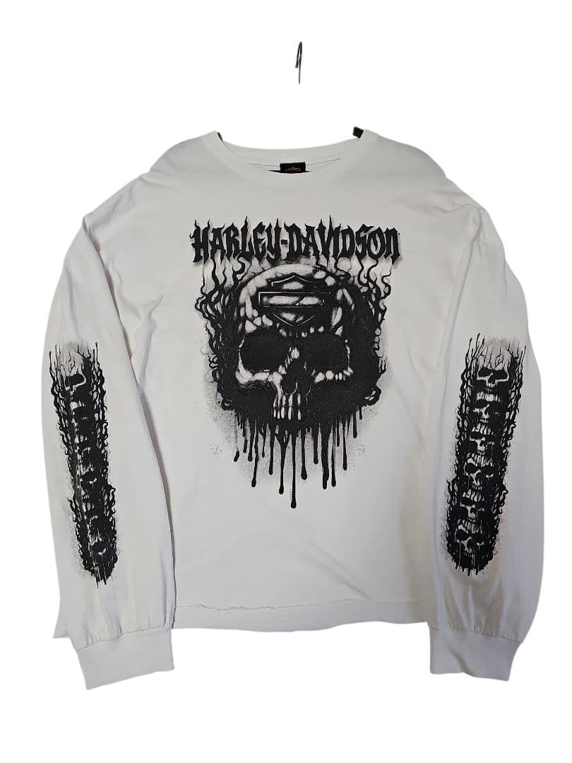 ハーレーダビットソン harley davidson ドクロフレイム 長袖ロンT