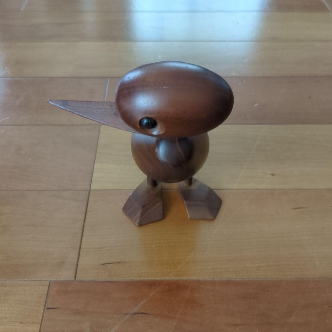 ミッドセンチュリーモダン購入　鳥モチーフ　ウッド　置き物　ブラウン