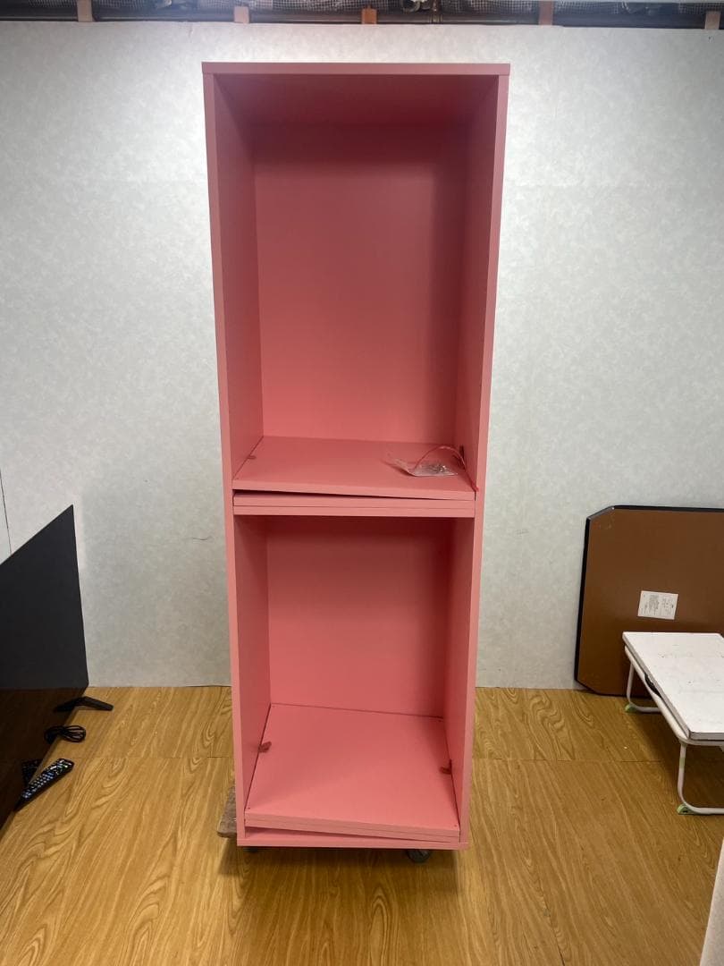 K♢153 Arne 本棚 ピンク一列６段 H-001 未使用アウトレット