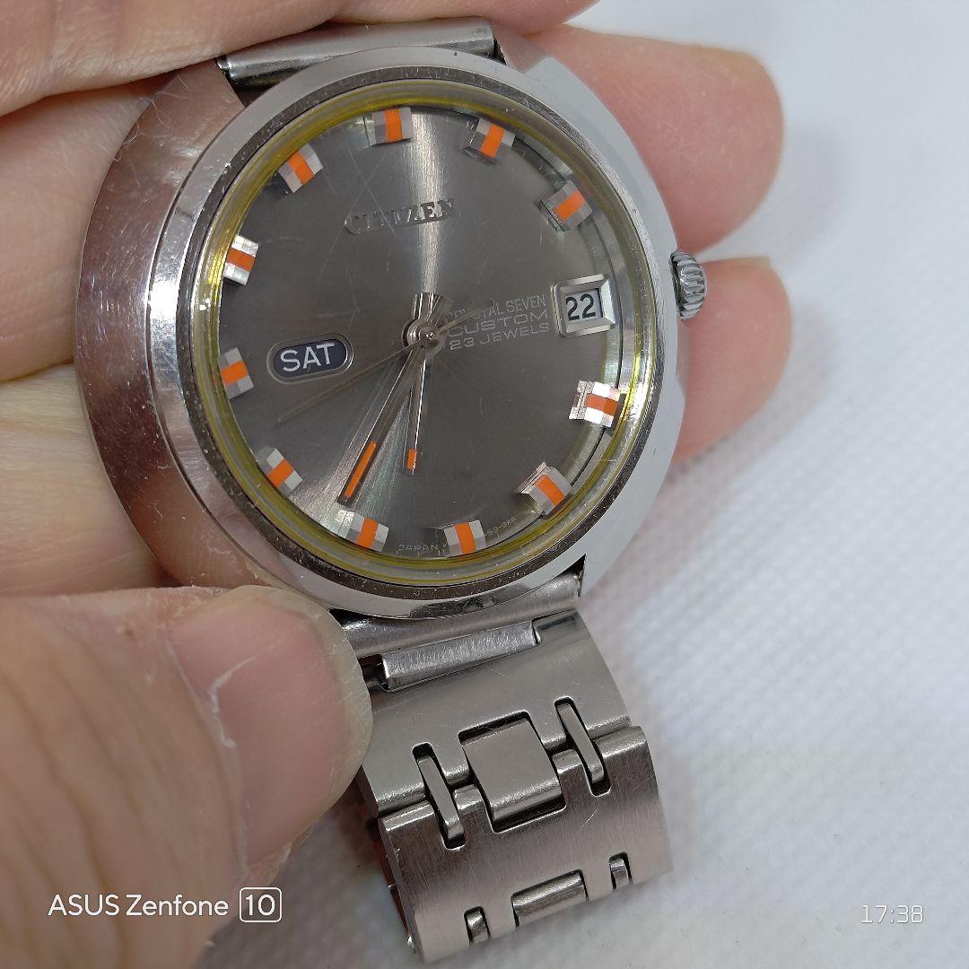 CITIZEN 自動巻き デイデイト 稼働 レトロ腕時計 メンズ