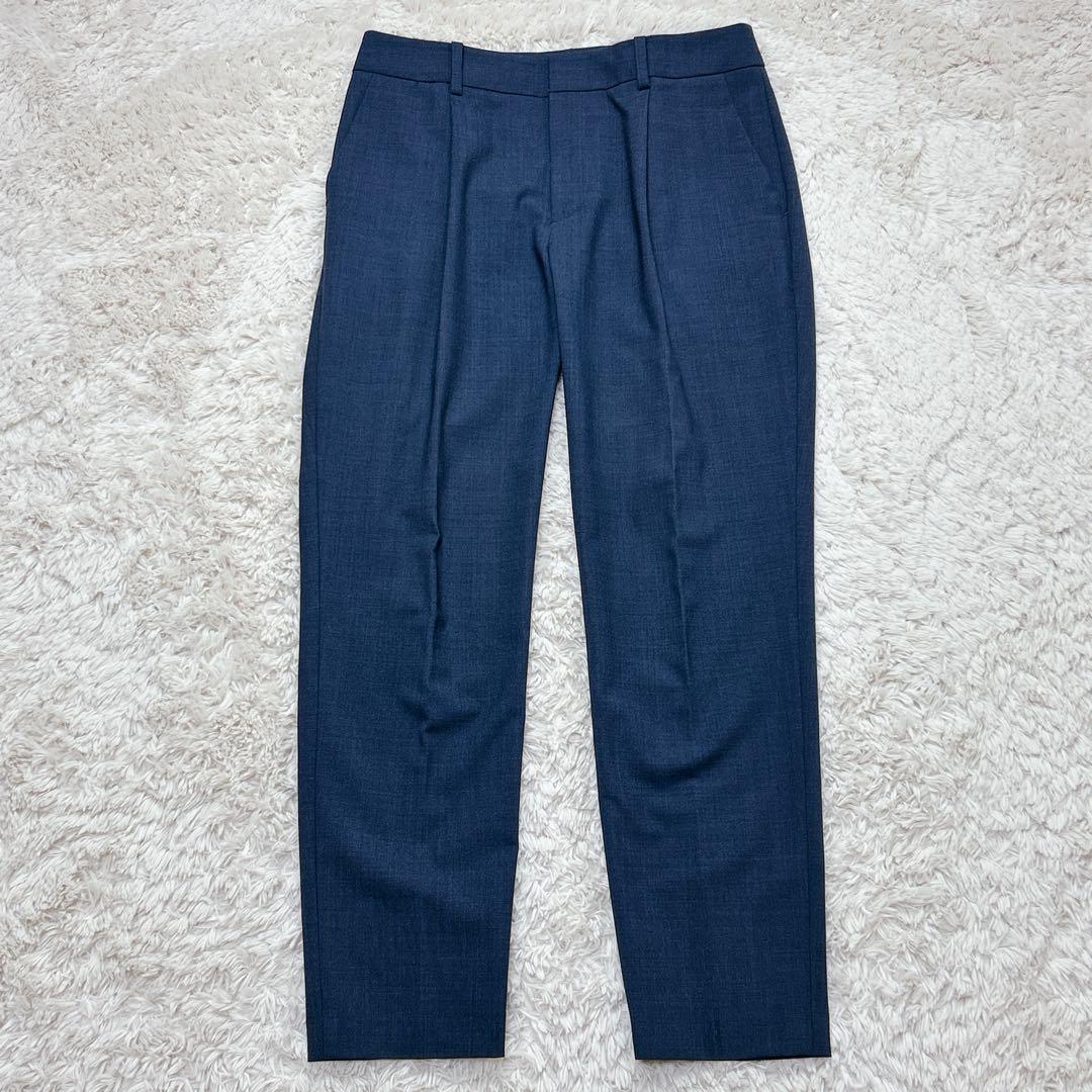 【美品】グリーンレーベルリラクシング ネイビー スーツ ノーカラー パンツ M