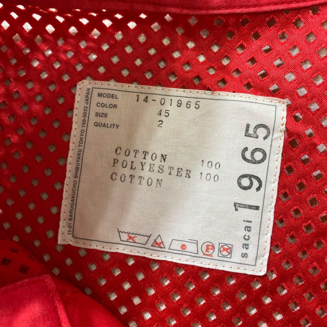 sacai サカイ ショート丈 ワイドシャツ 半袖 肩ジップ