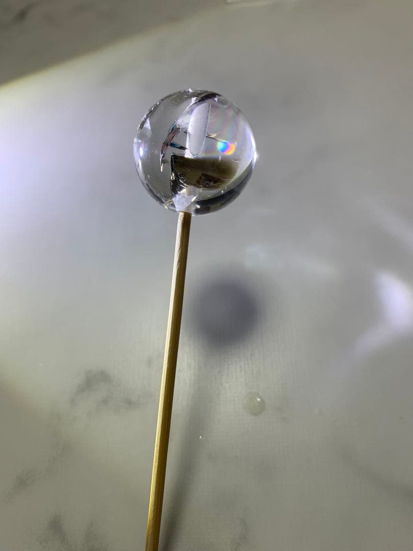 水晶　特大大玉　24ミリ　虹入り　粒売り