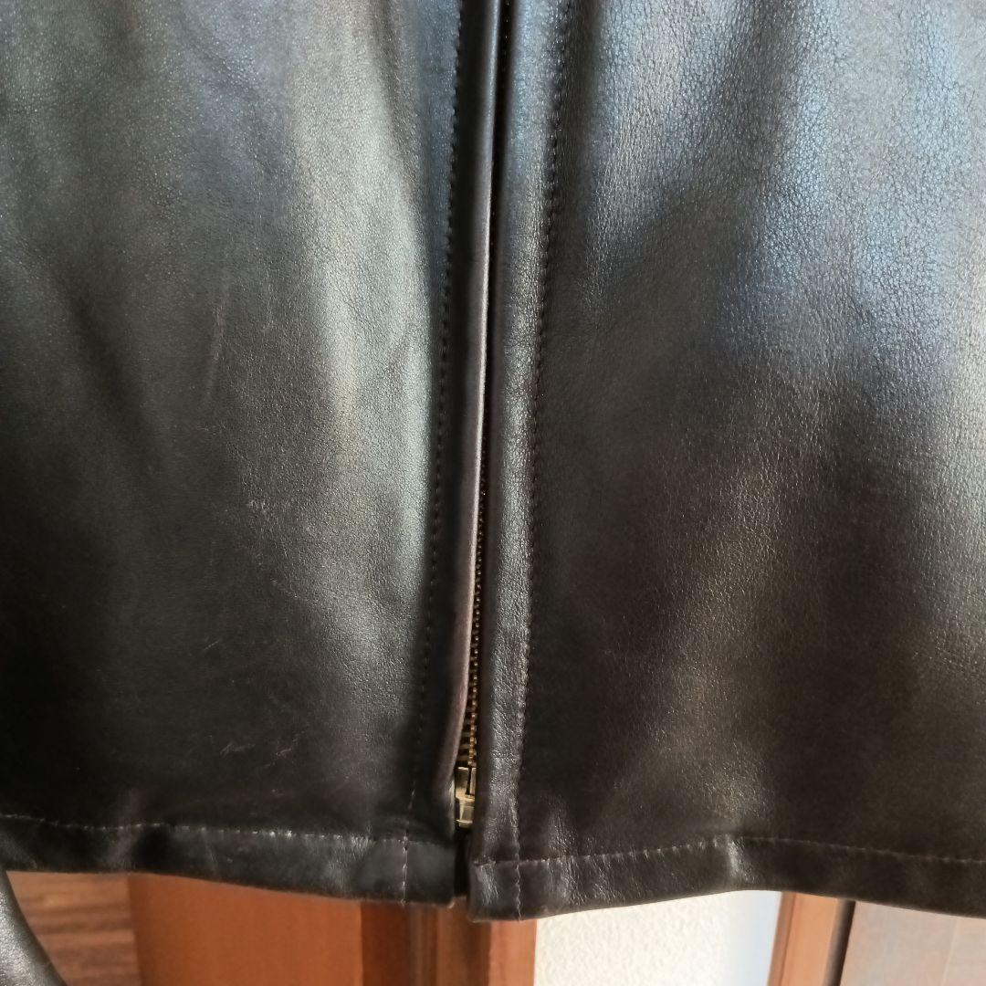 Schott 茶 シングルライダースジャケット