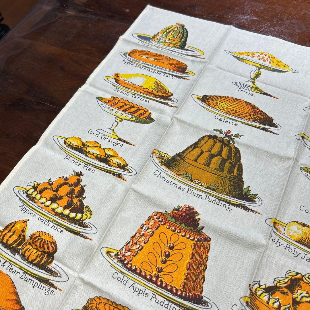 【オックスフォード大の蔵書】ティータオル　PAST TIMES社　英国製 希少