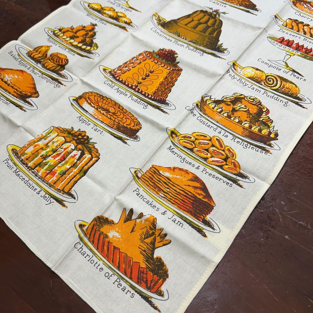 【オックスフォード大の蔵書】ティータオル　PAST TIMES社　英国製 希少