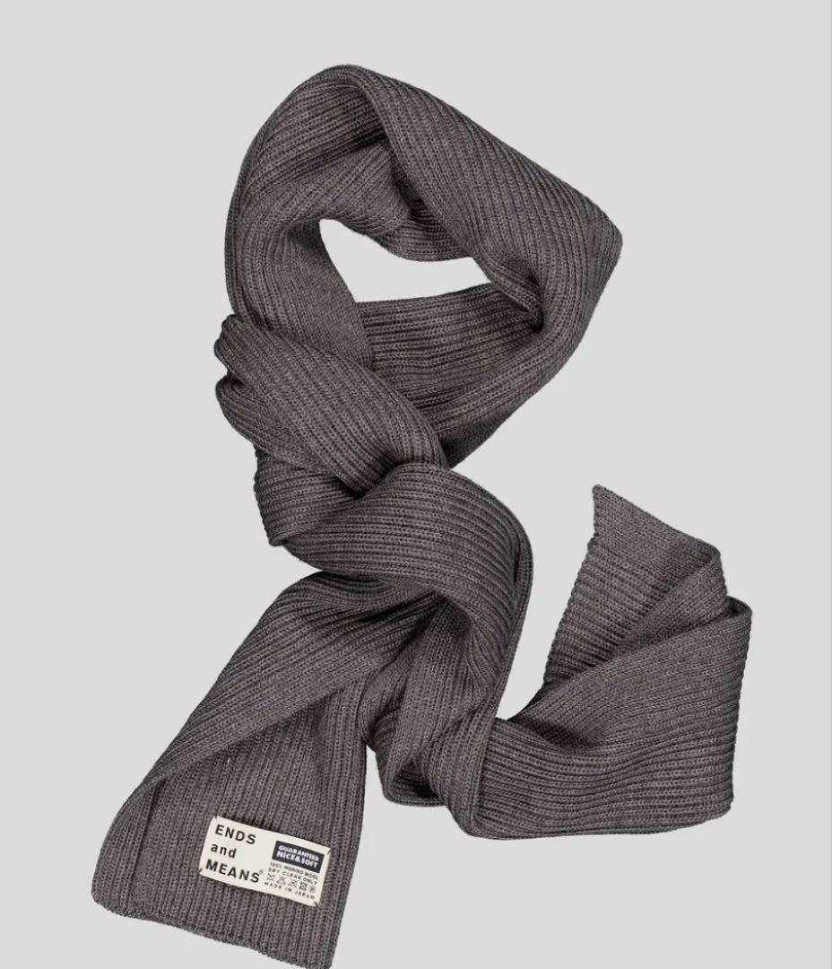 ENDS and MEANS グレー マフラー