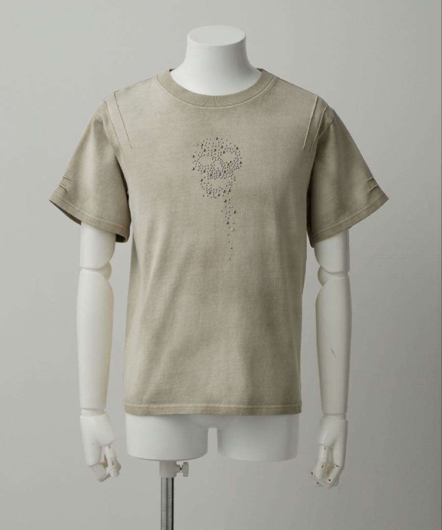 【GRANCY】スカルラインストーンデザインtシャツ