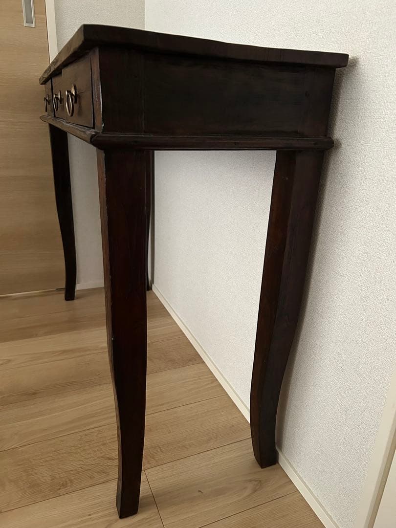 【希少】オシャレ！ オールドチーク 3引き出し テーブル コンソール 机