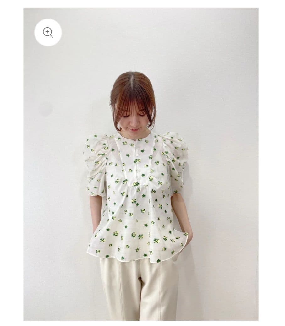 ！！まるちゃんさん専用！！ジェマアトリエ▪︎フラワーパターンシャーリングブラウス