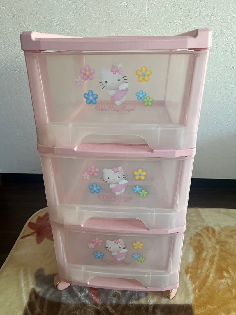 ハローキティ 3段収納ケース ピンク