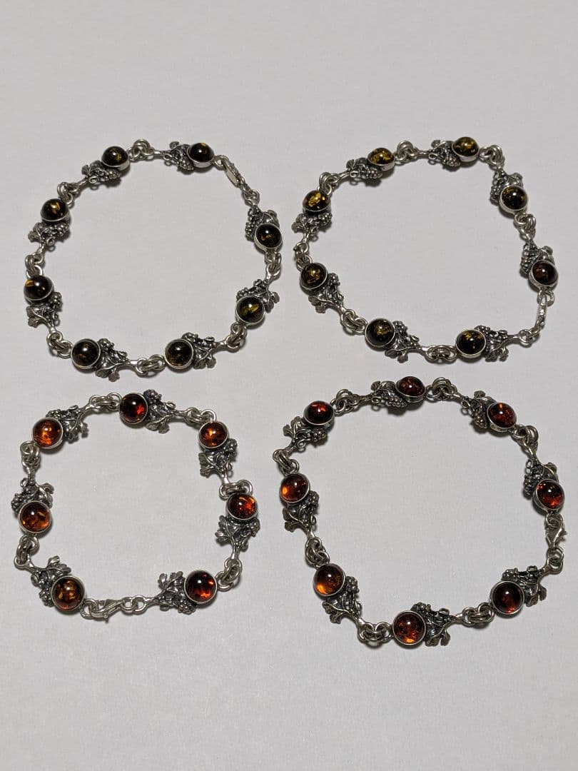 琥珀 ブレスレット シルバー 925 ヴィンテージ