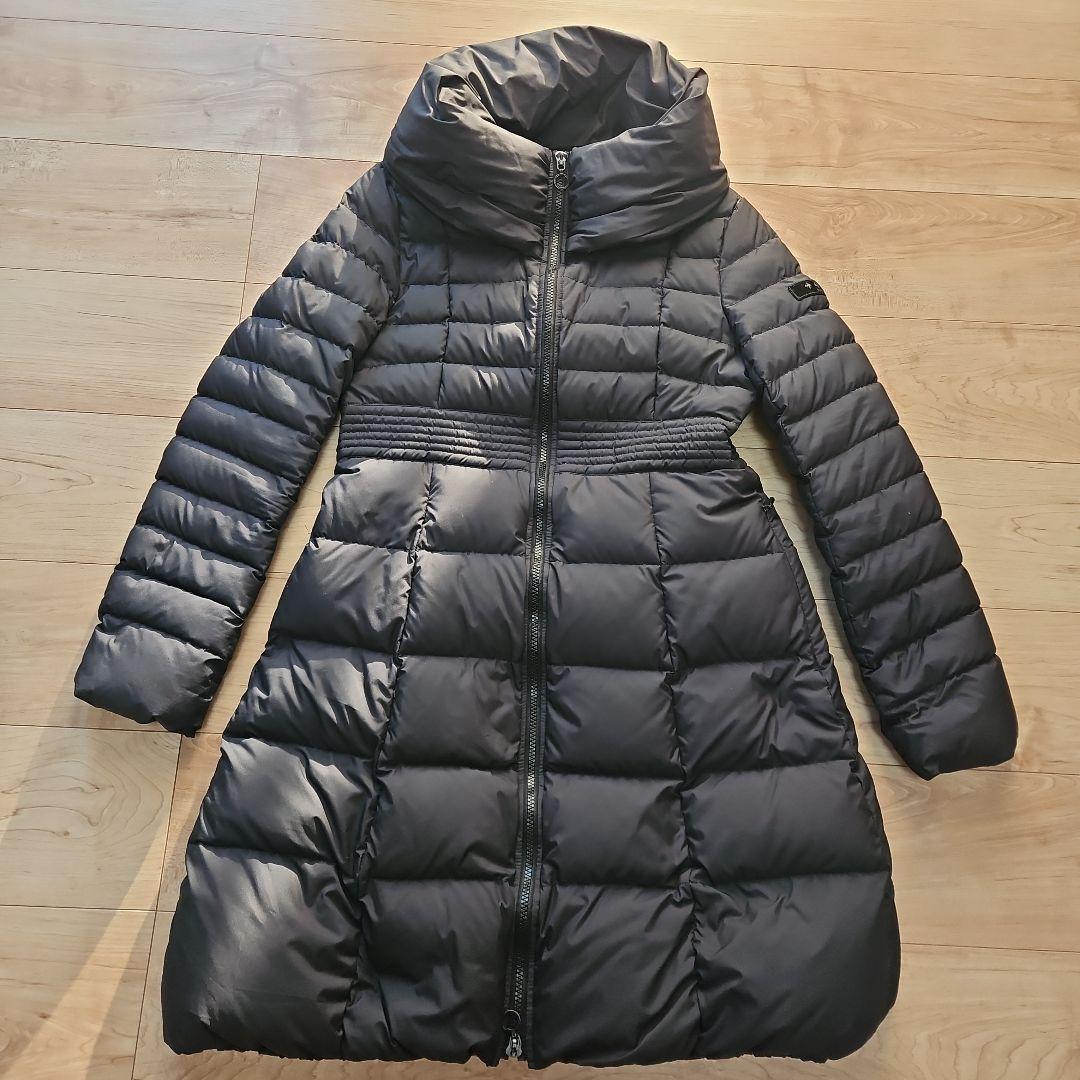 ☆TATRAS☆ブラックショール襟ロングダウンコート☆美ライン☆