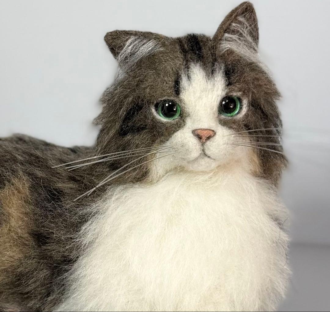 受注商品 猫 ノルウェージャン 羊毛フェルト ハンドメイド