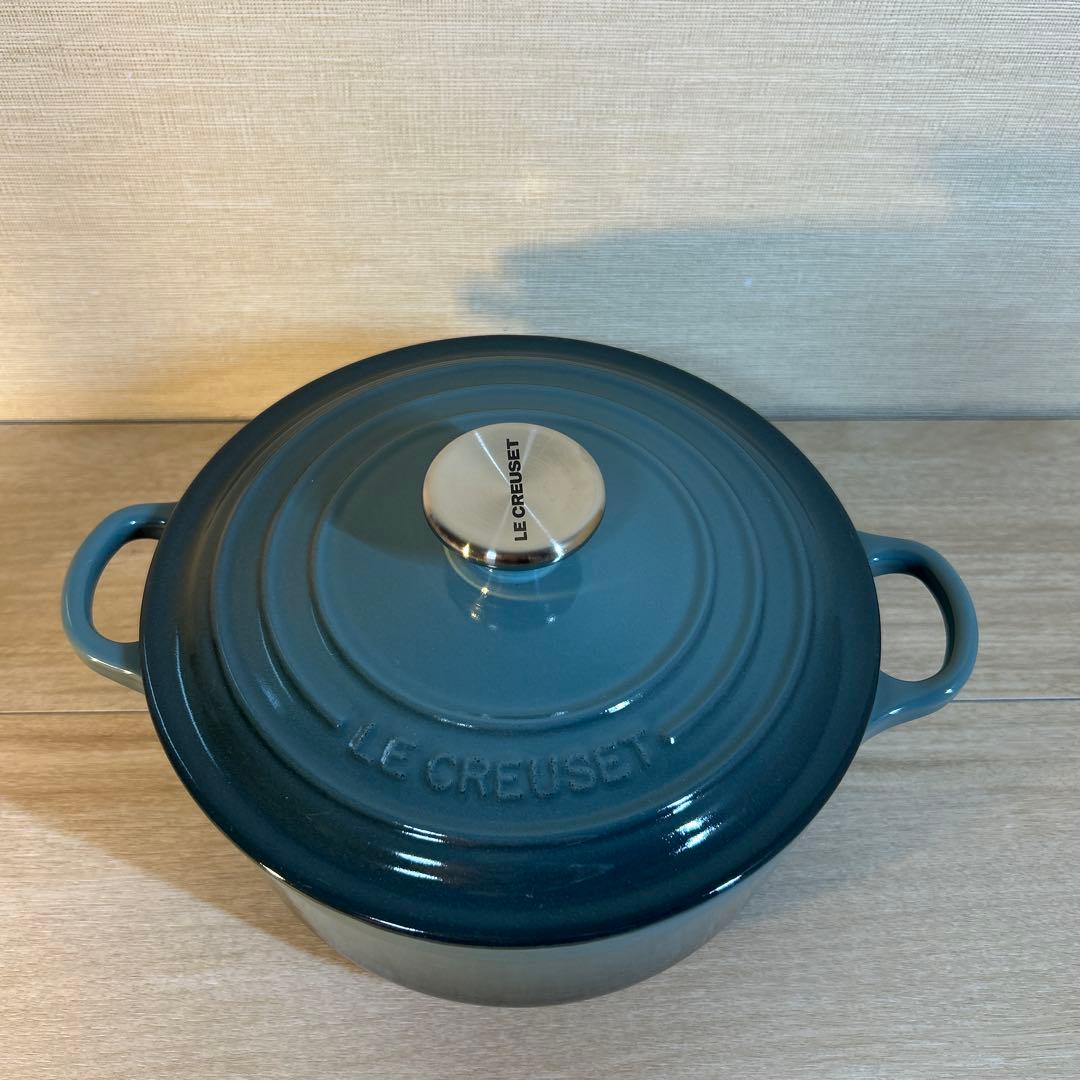 ルクルーゼ　ココットロンド　20cm マリンブルー　両手鍋　鍋