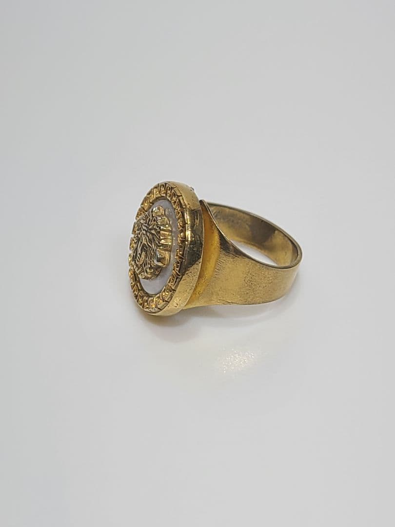 ヴェルサーチ　メデューサリング　シェル　ゴールド