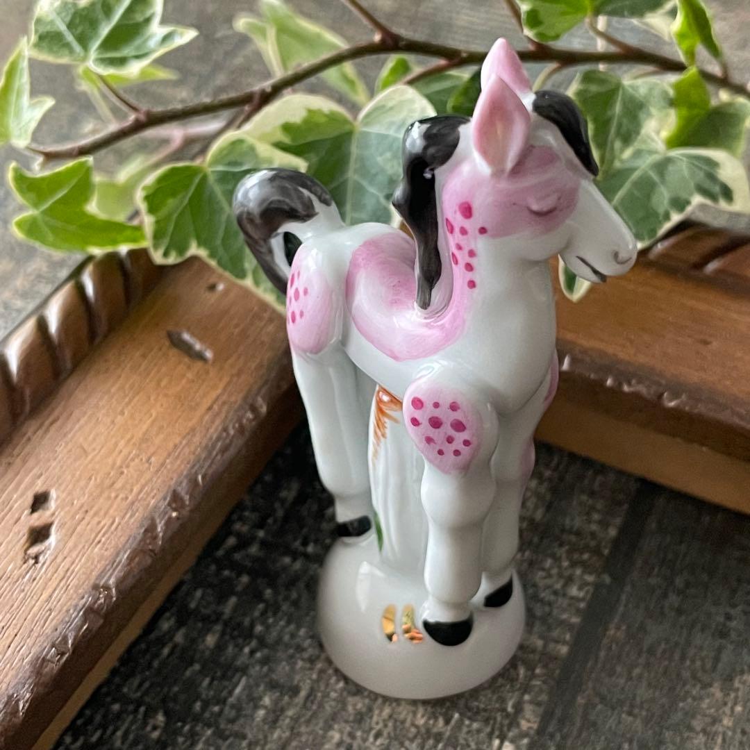 Meissen マイセン ミニ干支 ウマ　ピンク