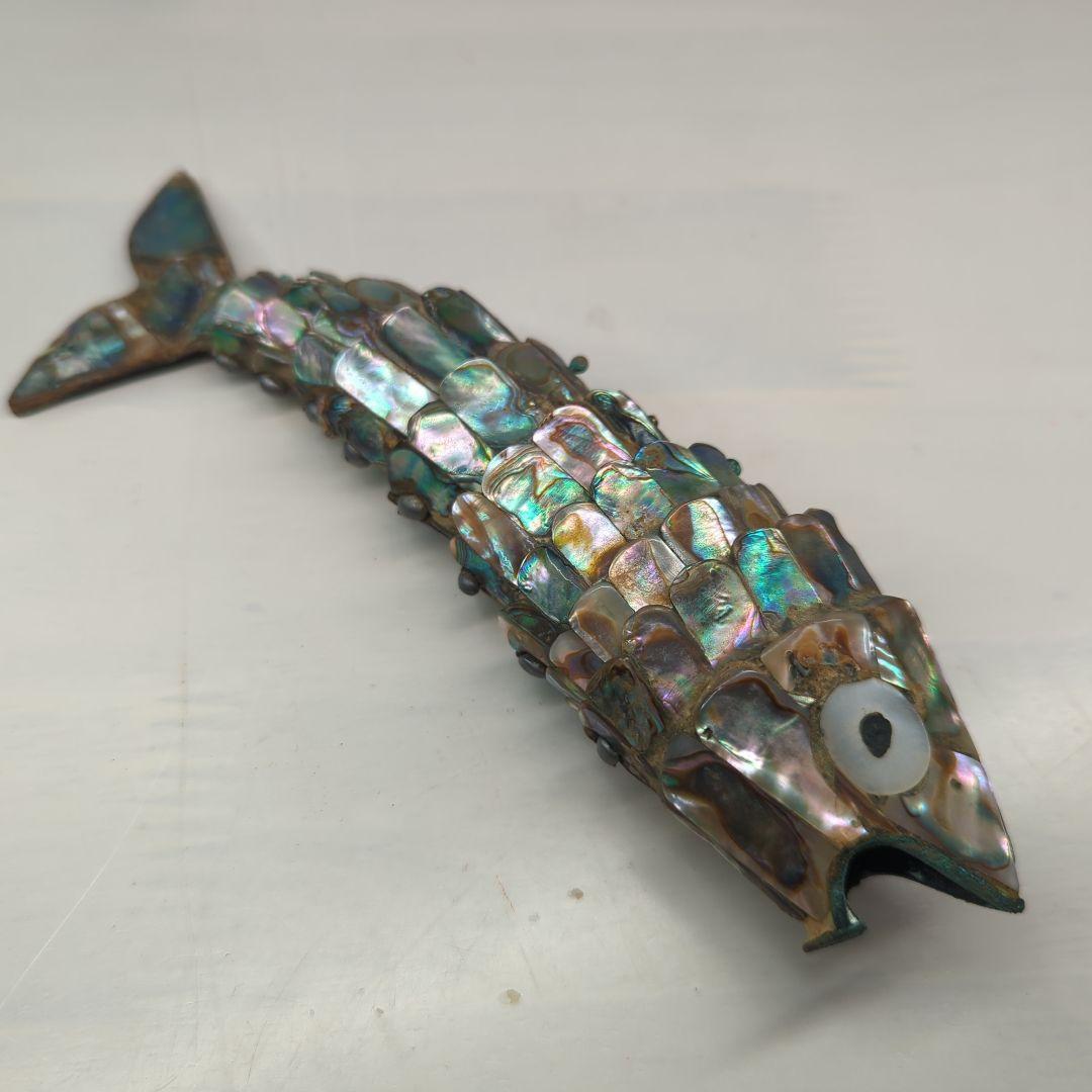 【 ヴィンテージ 】 螺鈿細工／自在細工／真鍮／ブラス／置物／体長20cm