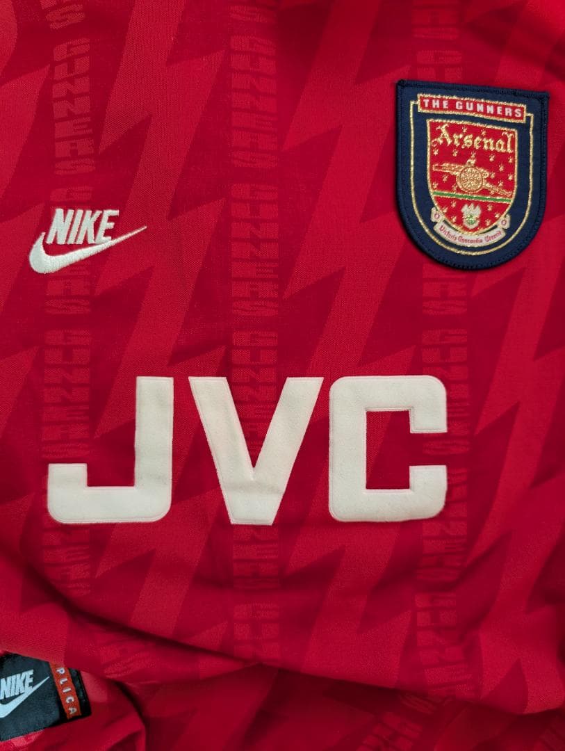 アーセナル 94/95–96 ユニフォーム L ナイキ JVC 英国製 美品