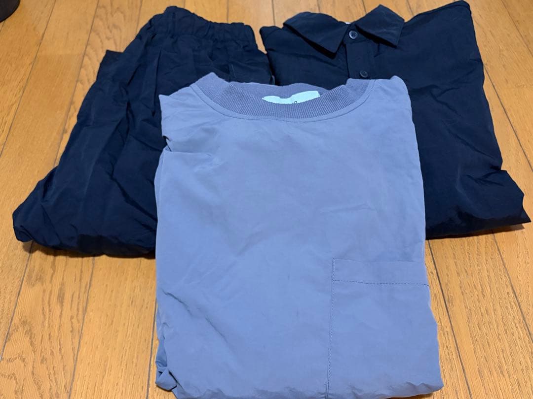 natto loose silhouette nylon セットアップ3点セット