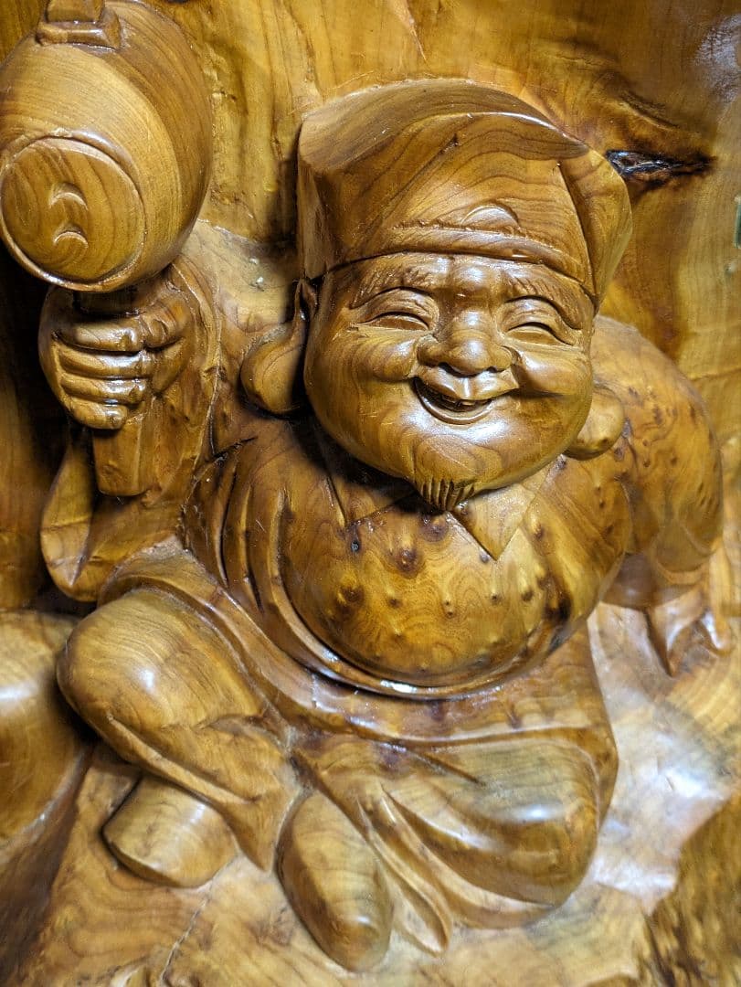 木彫りの大黒天、恵比寿