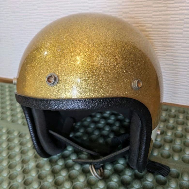 ビンテージ ジェットヘルメット ゴールドラメ Mサイズ