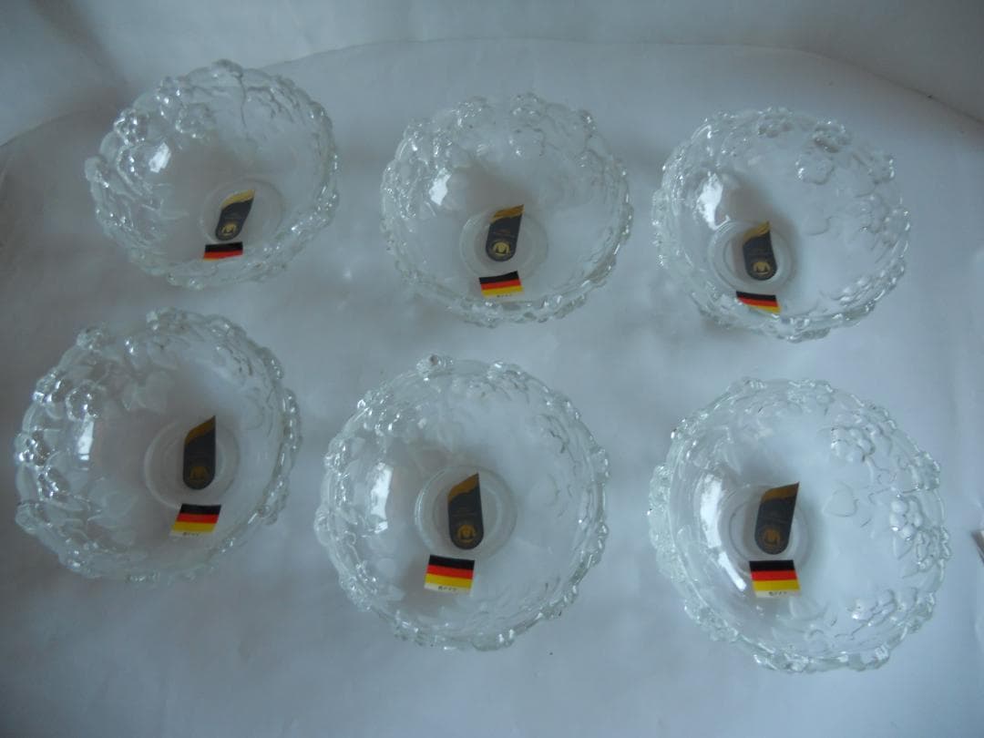 ドイツ Carmen クリスタルガラス ドイツ製 皿6客セット 新品 未使用