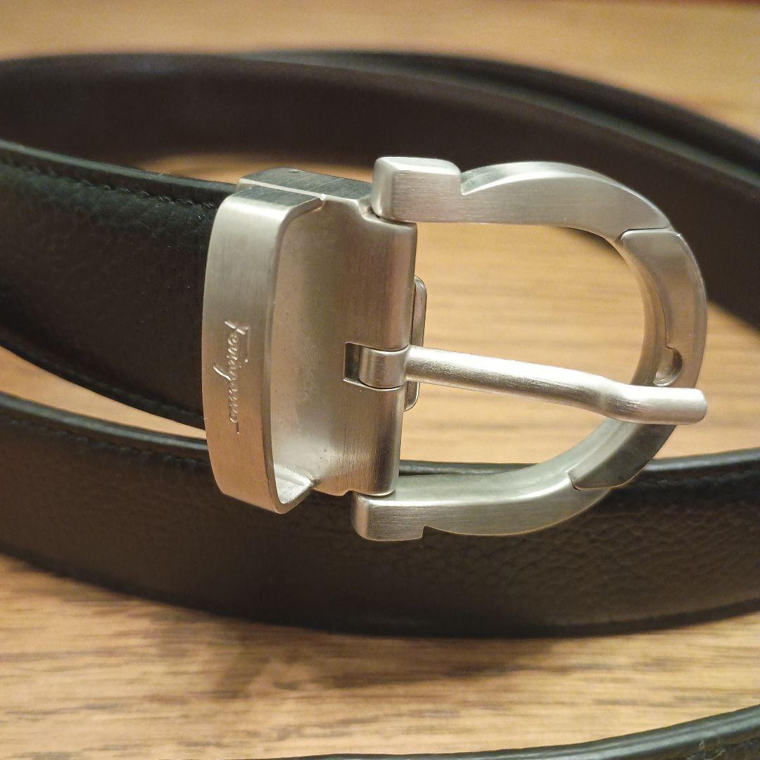 フェラガモ 本革レザーベルト ブラウン×ブラック 両面使用可能