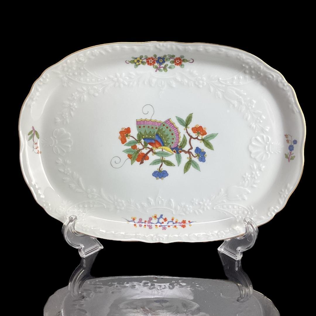 希少★未使用★マイセン チャイニーズバタフライ 蝶 柿右衛門 オーバルプレート