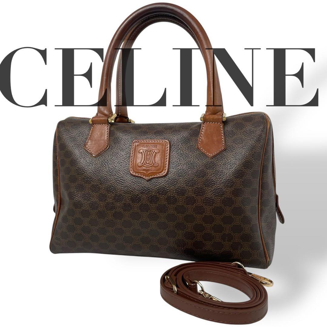 良品 4776 CELINE セリーヌ 2way ボストンバッグ マカダム柄