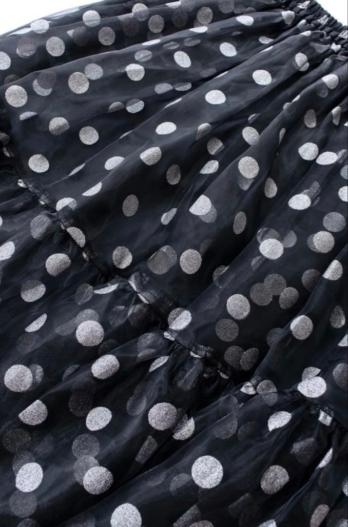 新品未使用　OBLI シルバードットオーガンジースカート