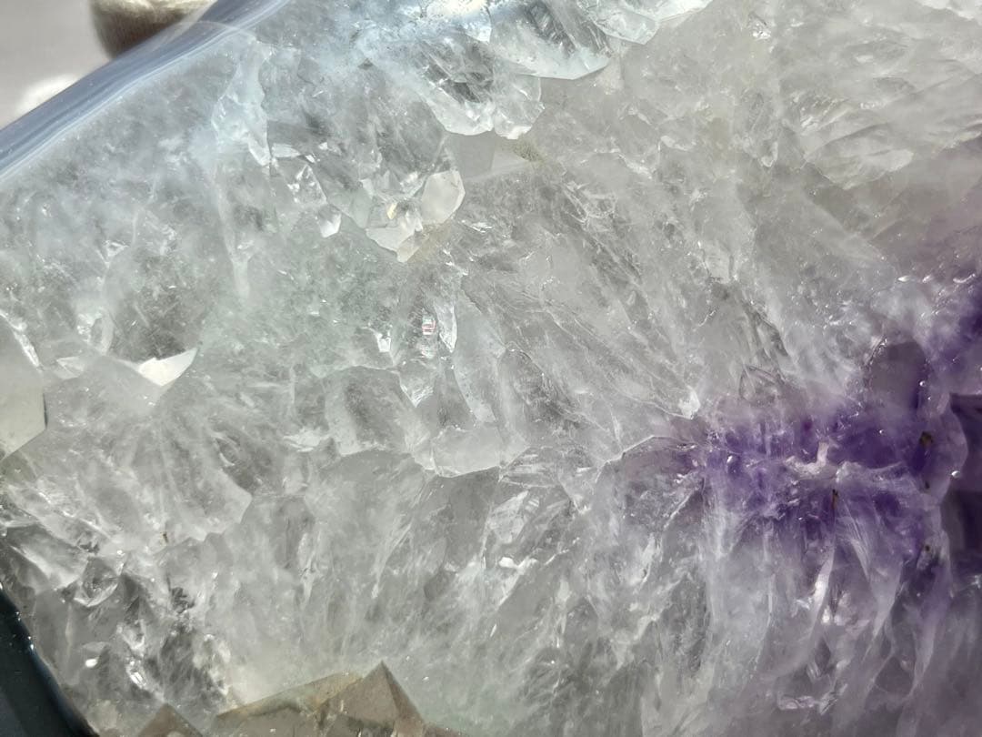 天然石 レア美品 アメジストクラスターランプ LEDライト付き