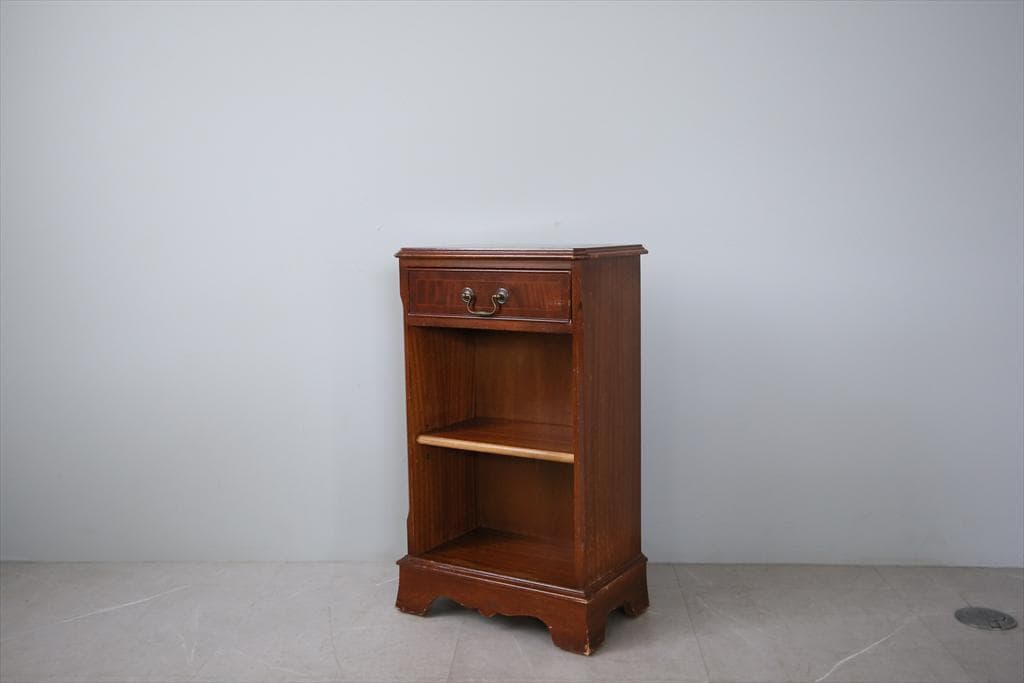 英国アンティーク木製ブックシェルフ/本棚/食器棚/飾り棚/収納ラック(91-65