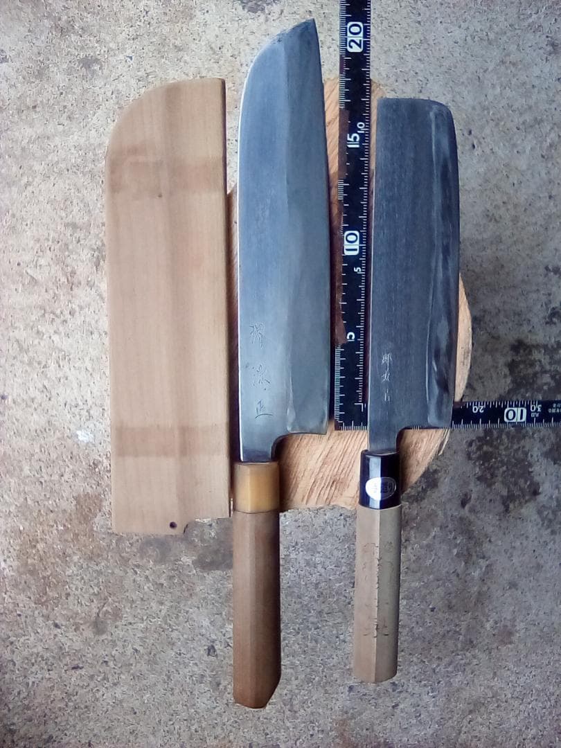 中古包丁　堺源正、薄刃、ケース付き　四郎丸、菜切り　安来鋼