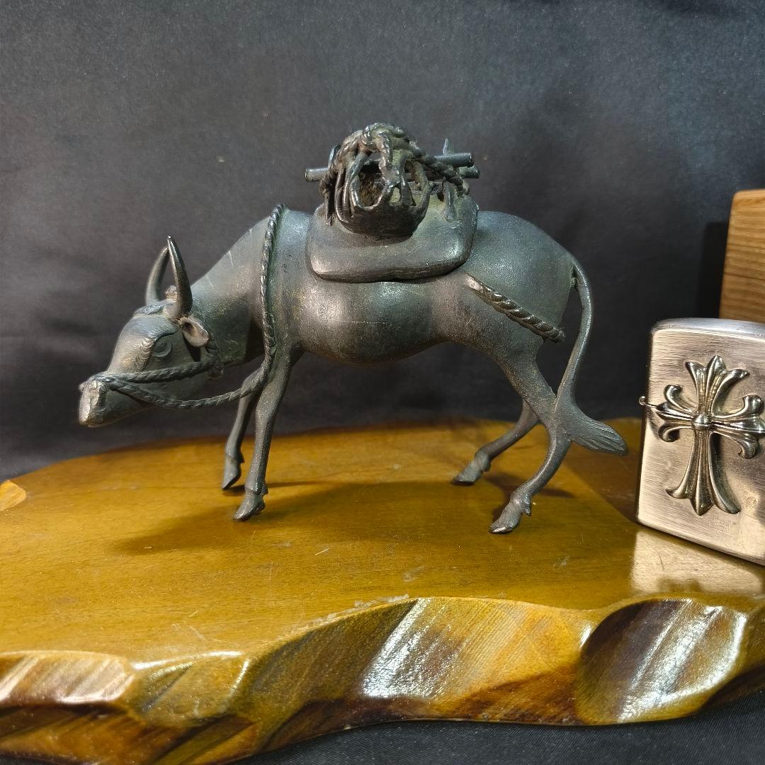 茶道具 唐金 水牛香炉 中国骨董 置物 古美術 旧家蔵出し コレクター放出 桐箱