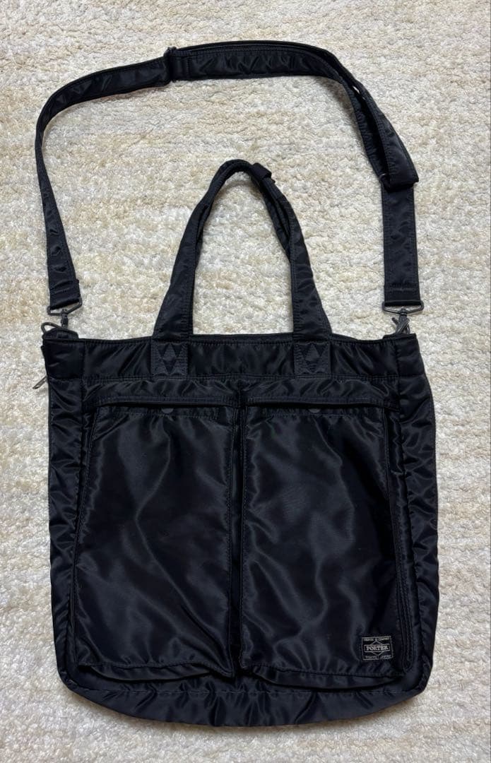 PORTER TANKER 2WAYトートバッグ★ブラック