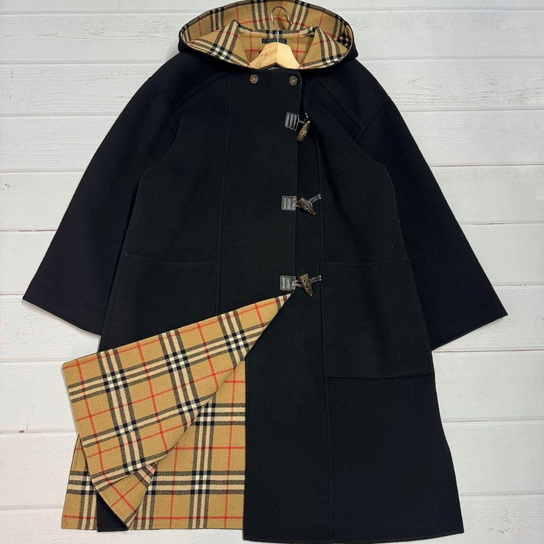 バーバリーズ ダブルフェイス ダッフルコート カシミヤ ネイビー