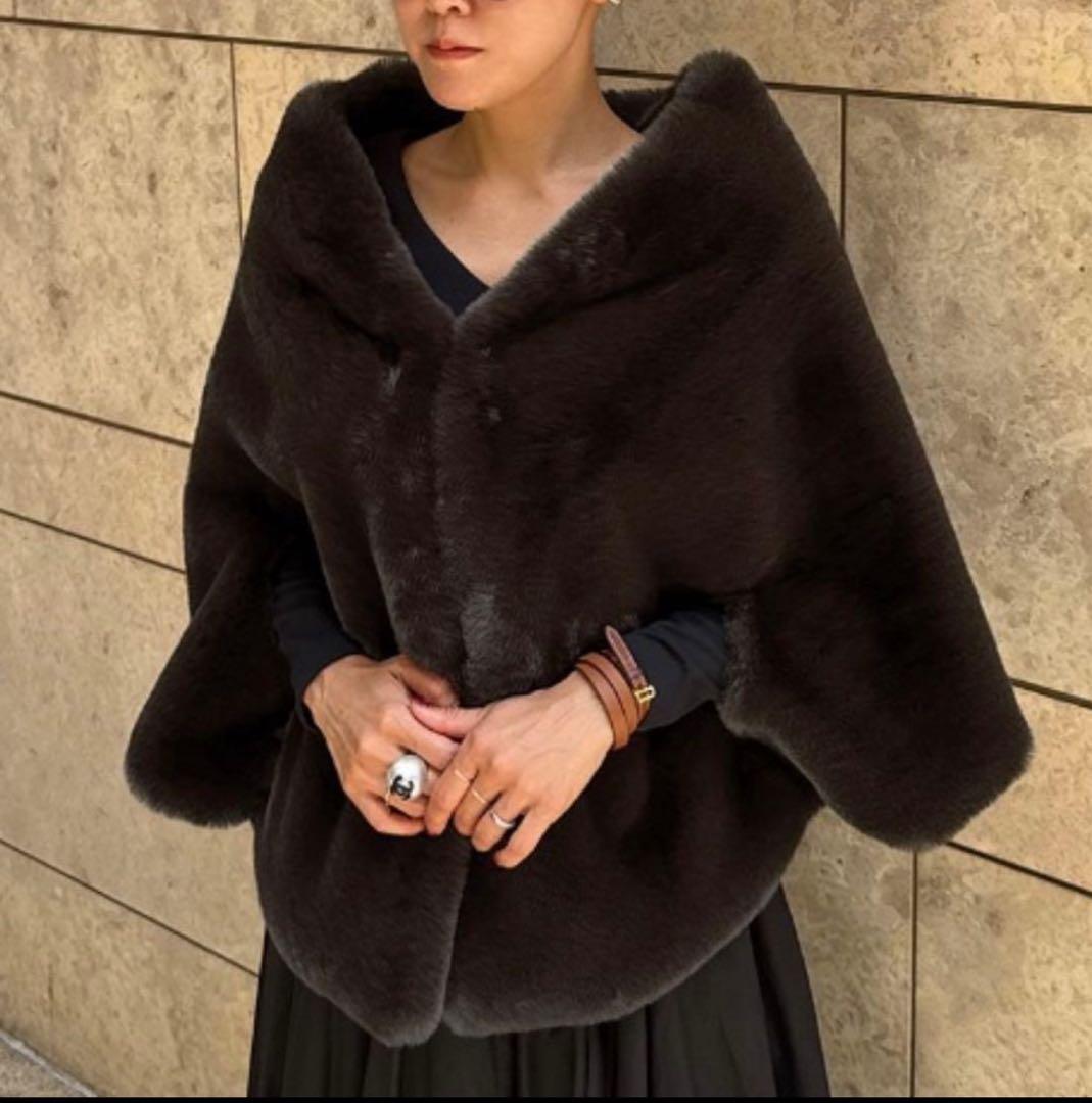 JENNE リッチボリュームファーケープ ブラウン 新品未使用