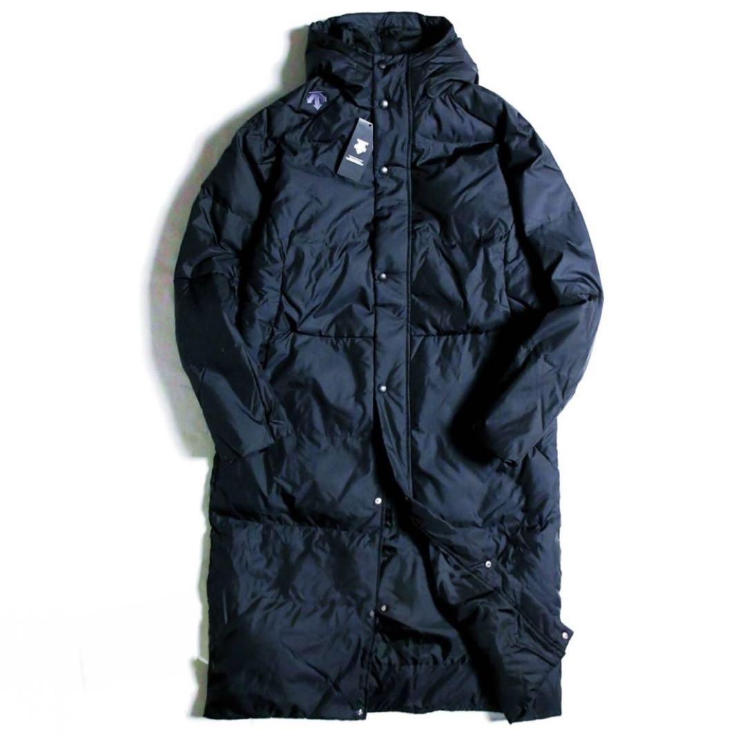 DESCENTE ダウンロングコート 紺 メンズ L 未使用 定価2.6万