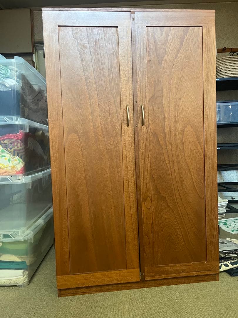 木製収納キャビネット ブラウン 仕切り付き