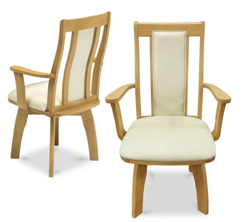 MBR DC HOK　4脚　回転式ダイニングチェア　肘付　アーム　ナチュラル