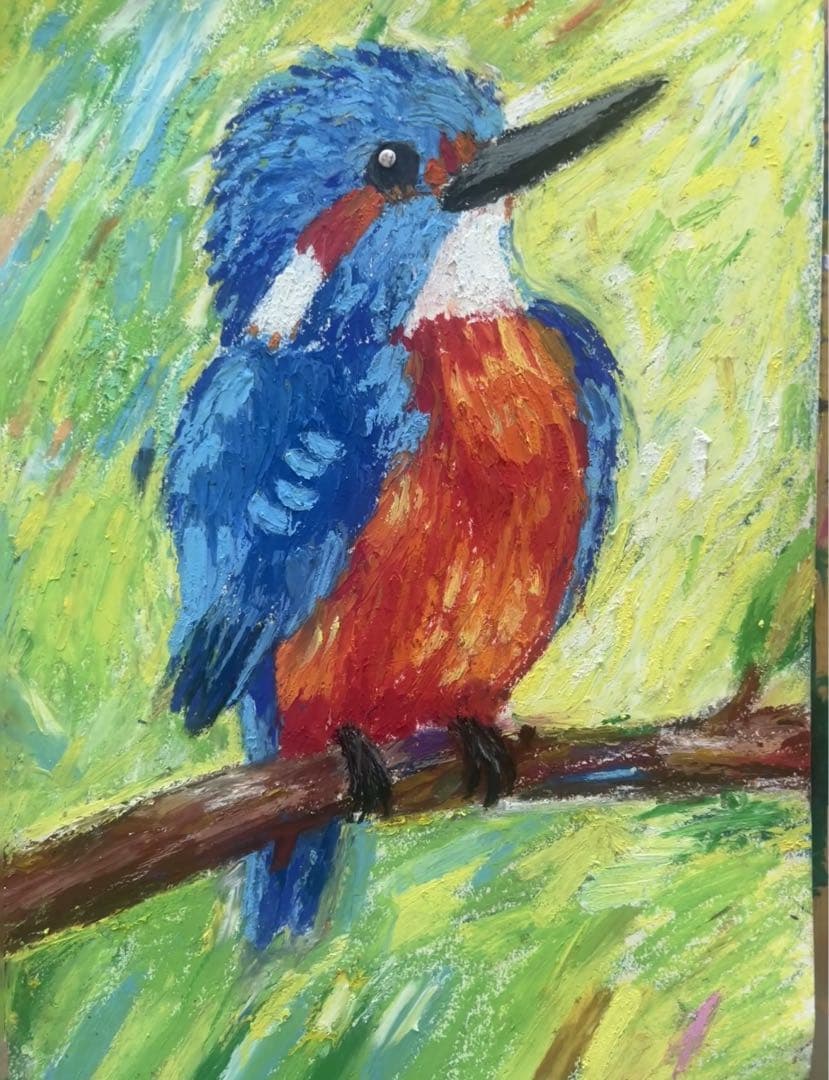 カワセミ 油彩画z