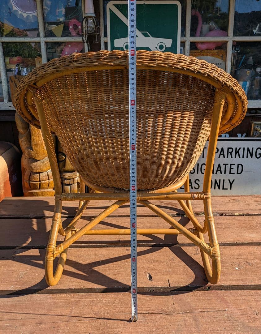 カメリア　ヴィンテージ　オールドラタン　ラウンドチェア　椅子