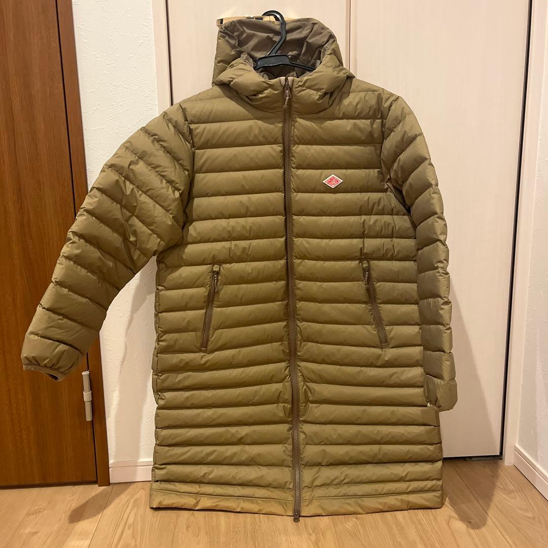 DANTON ナイロンタフタミドルダウンフーデッドコート　ベージュ　36