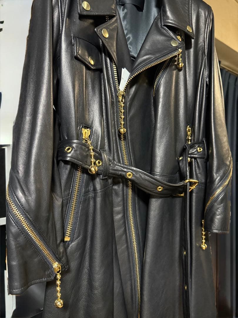 最強！希少！新 UNDERCOVER アンダーカバー レザーライダースコートif