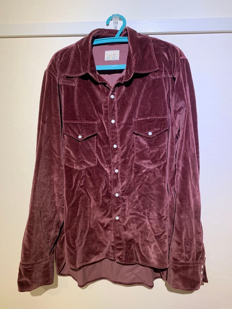 【WYTHE / ワイス】 wythe newyork ベロアシャツ Ｌ