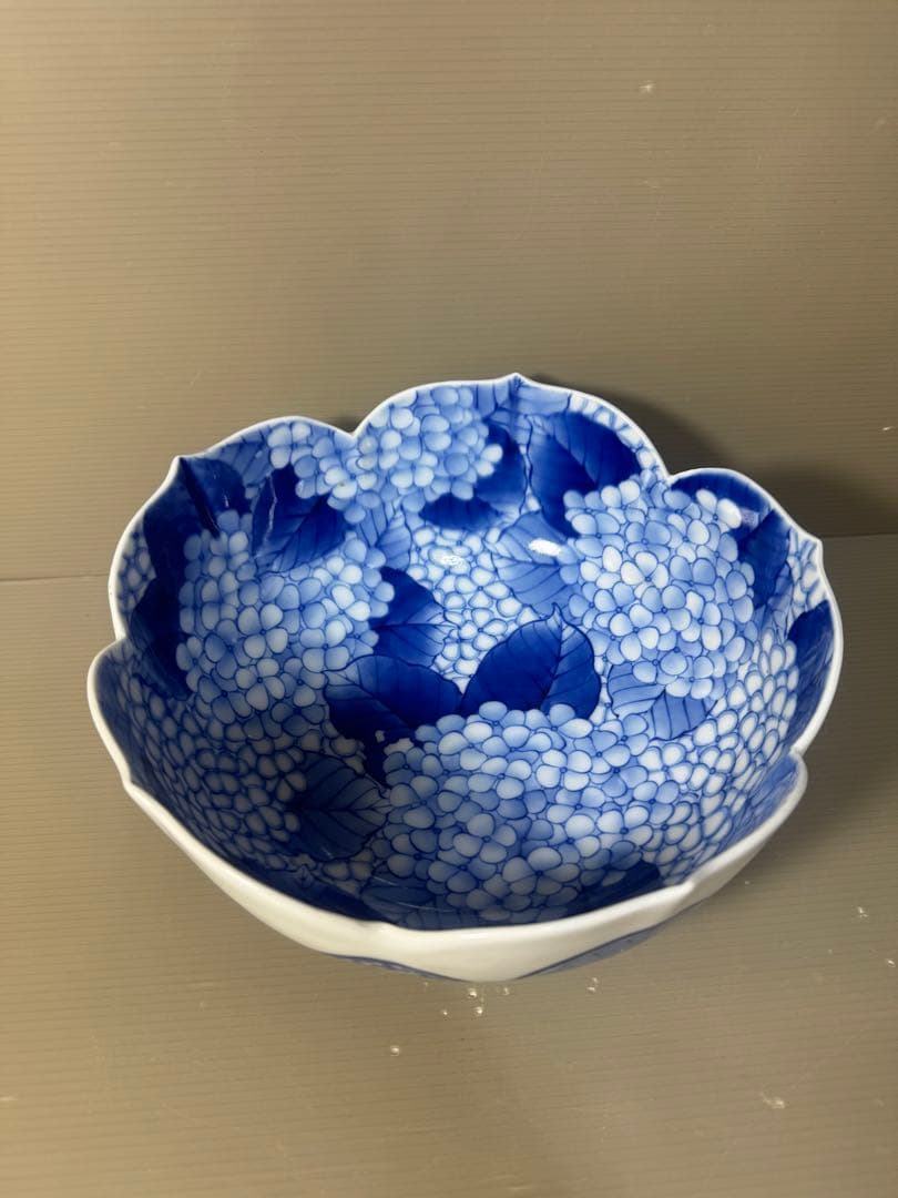 2599 香蘭社　紫楊柄　果実文　花型　深鉢　時代物