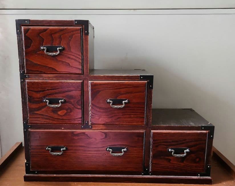 階段箪笥 小物入れ インテリア ミニチェスト アンティーク 昭和レトロ